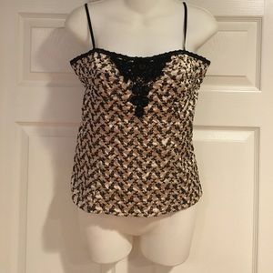 INC Black and Tan camisole top