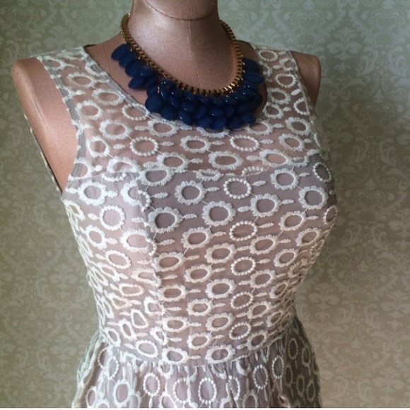 Ivory/taupe overlay dress ✨Host Pick✨ - Picture 2 of 4