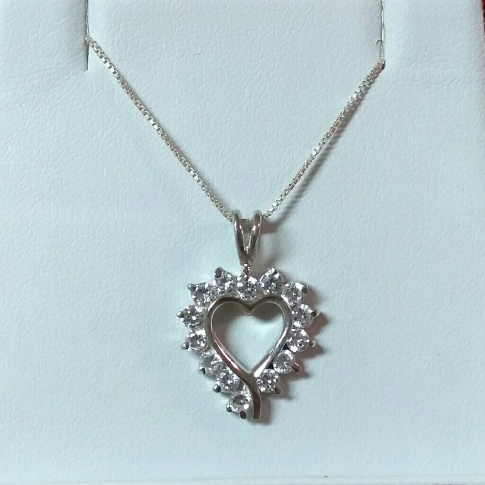 Solid .925 Sterling Silver .5ctw Pendant Necklace