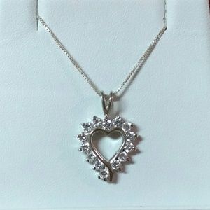 Solid .925 Sterling Silver .5ctw Pendant Necklace