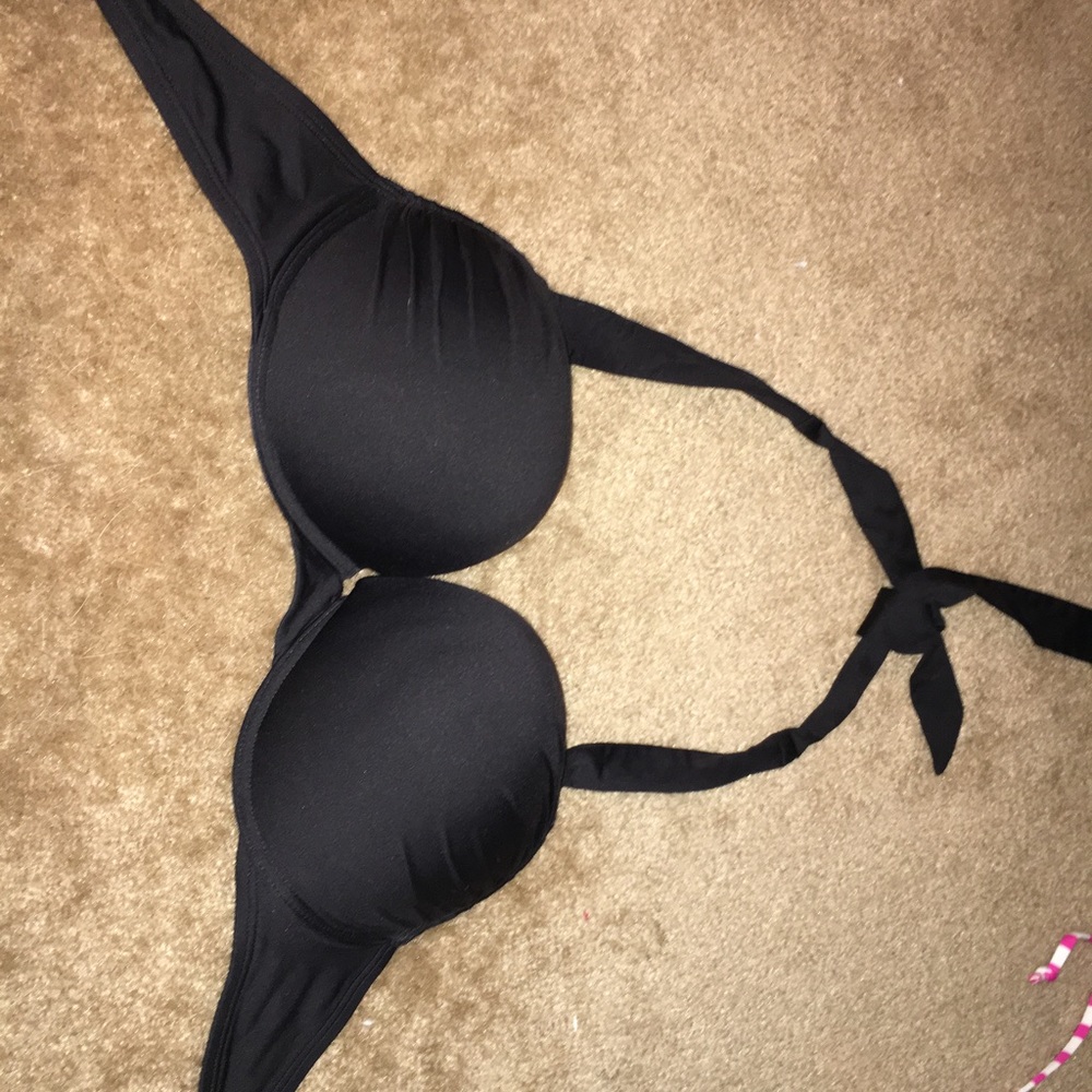 Victoria secret black padded halter top