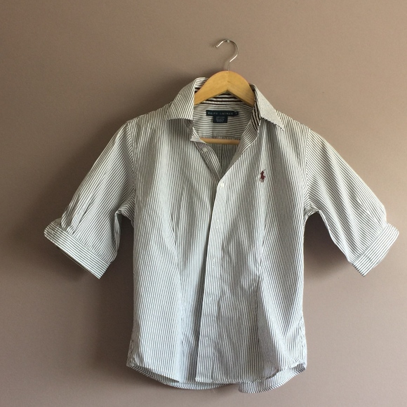 Ralph Lauren Blue Label Tops - Ralph Lauren Burgundy and White Button Down Shirt
