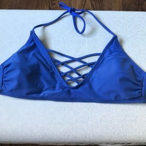 Blue strappy bikini top!