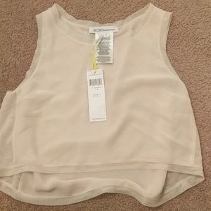 BCBG generation beige crop top