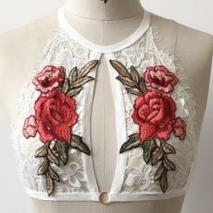 🌹 Shakespearean Embroidered Rose Bralette 🌹