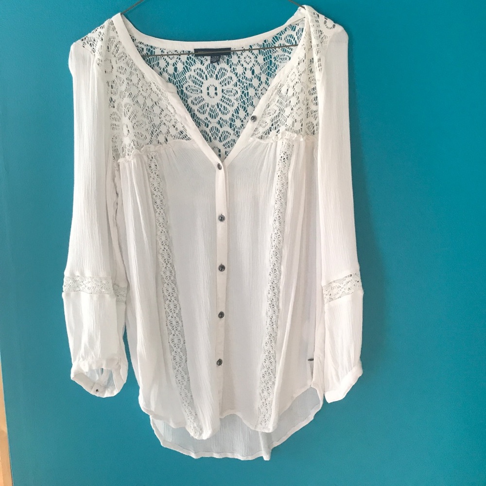 White lace shirt