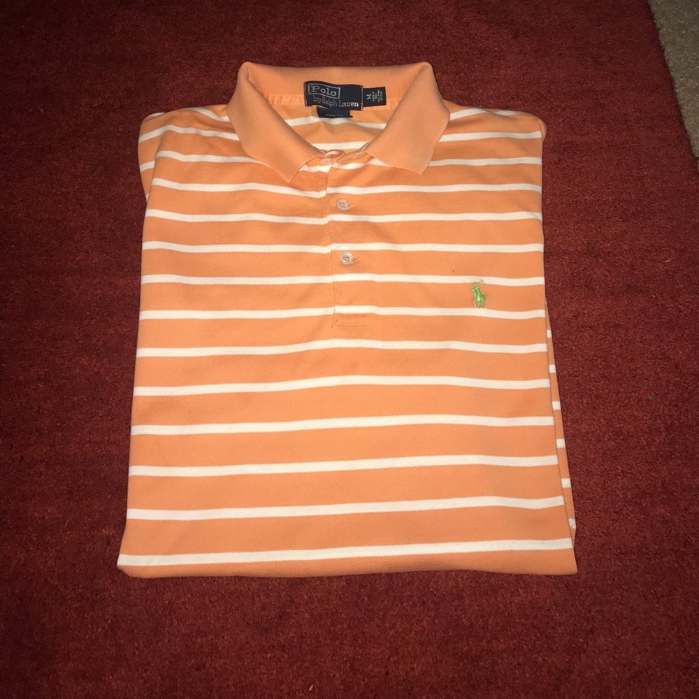 Polo by Ralph Lauren SS orange/white striped shirt