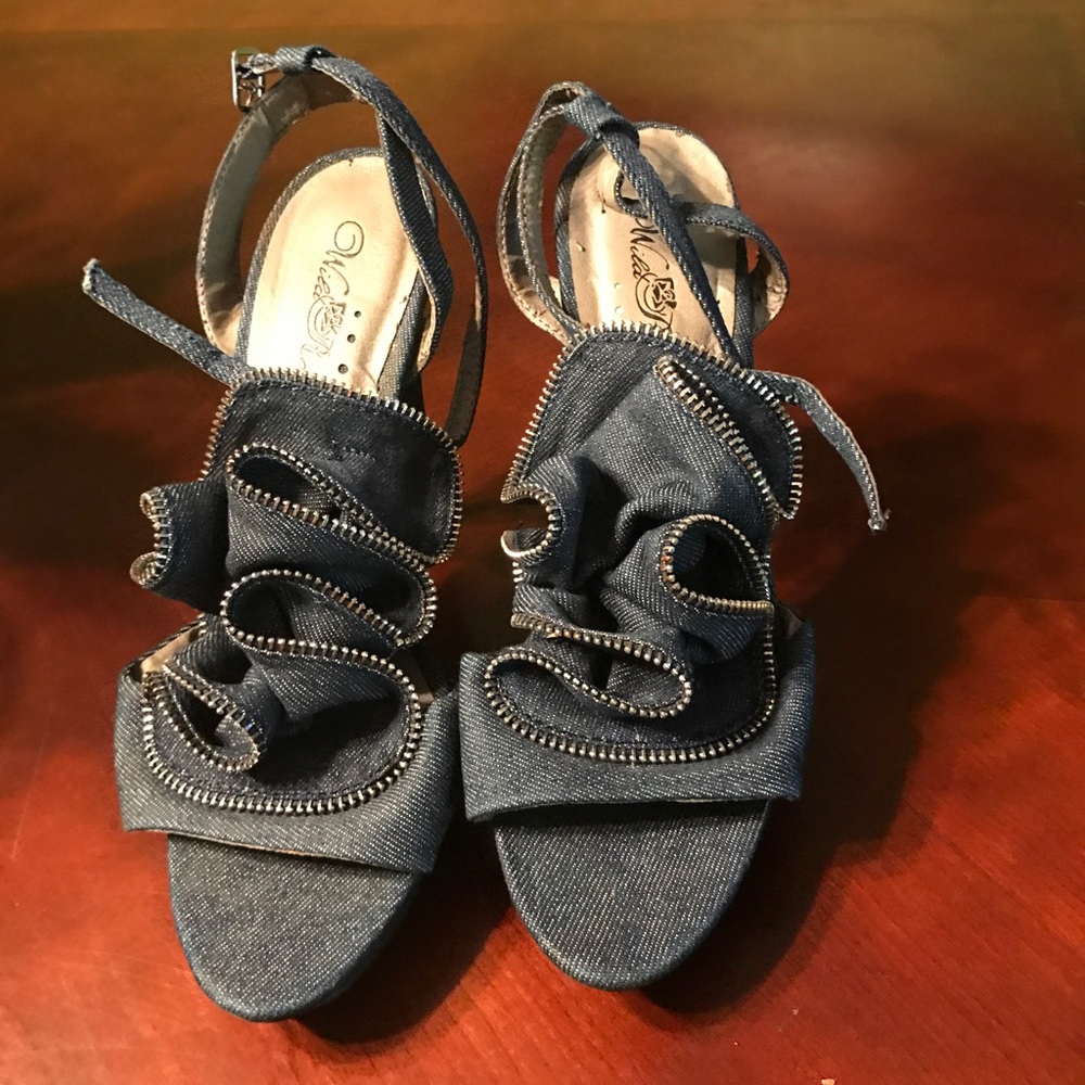 Denim heels
