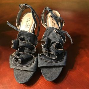 Denim heels