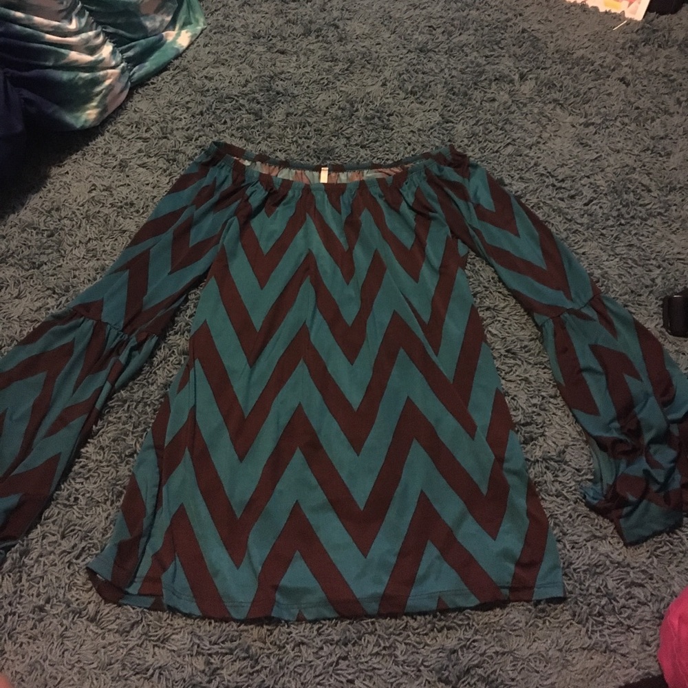 Silky off the shoulder shirt