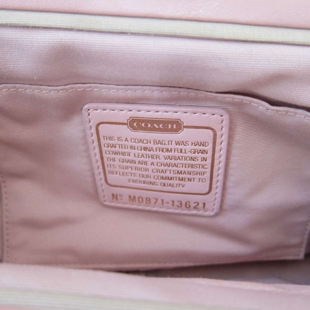 Vintage Coach Parker Handbag with Kiss Lock in Pearl Pink Leather - Picture 6 of 11