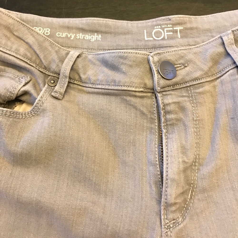 LOFT Gray straight leg jeans , size 29/8