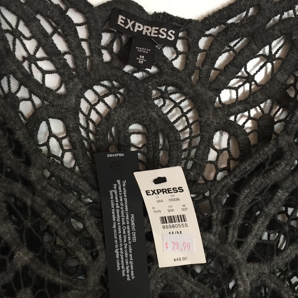 Lace Gray Crop Top - Picture 4 of 6