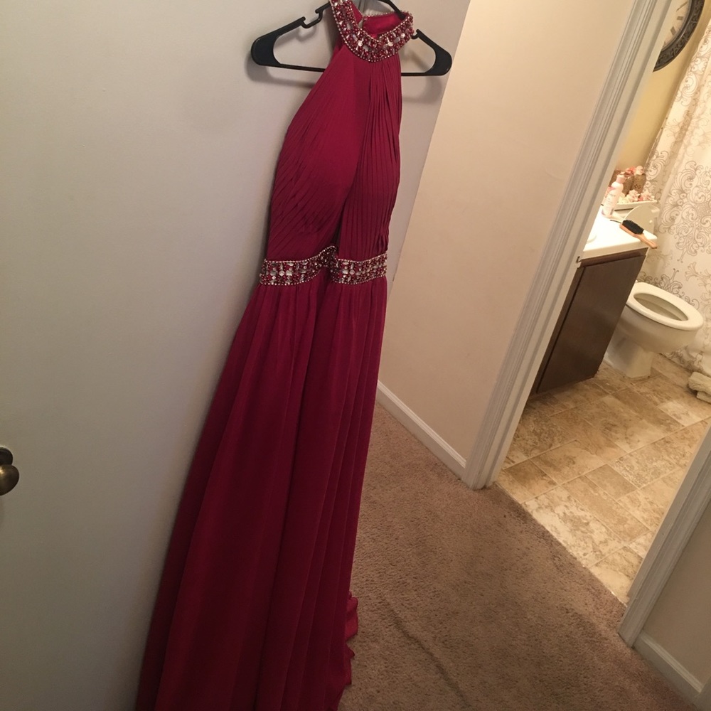 Red evening gown
