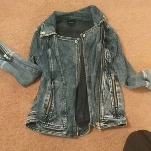 Asymmetrical jean jacket