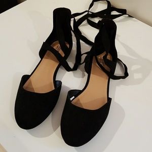 Shade lace up flats