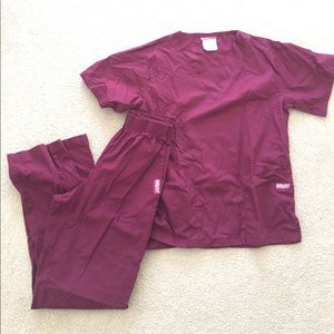 Wine Colored Butter Soft Scrubs