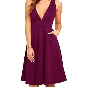 Plum Plunge Dress