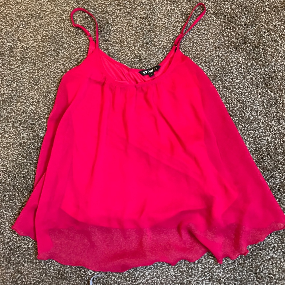Hot pink trapeze top, Express, size small