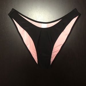 High-leg black bikini bottom