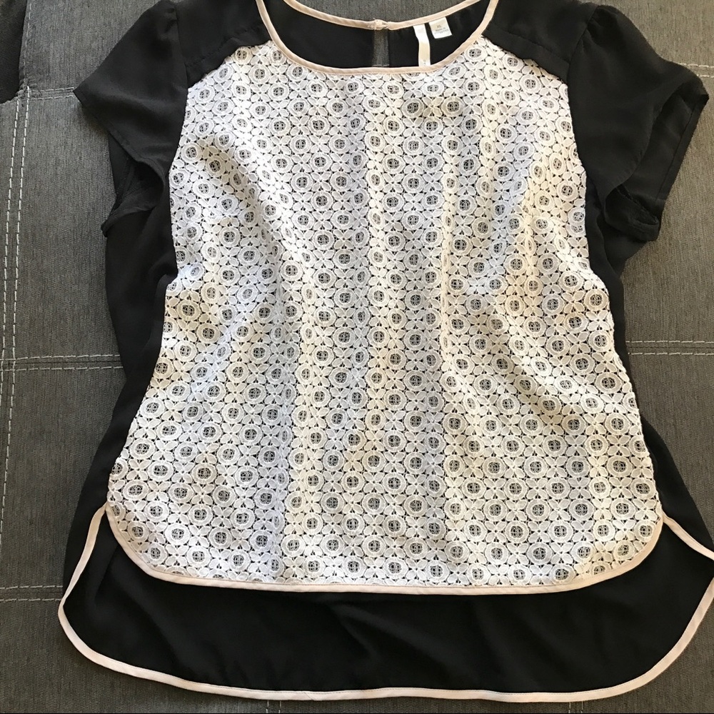 Lauren Conrad High Low Crochet Top