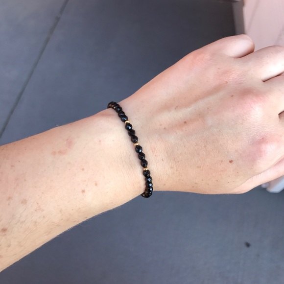 Metallic Beaded Om stretch Bracelet - Picture 8 of 8