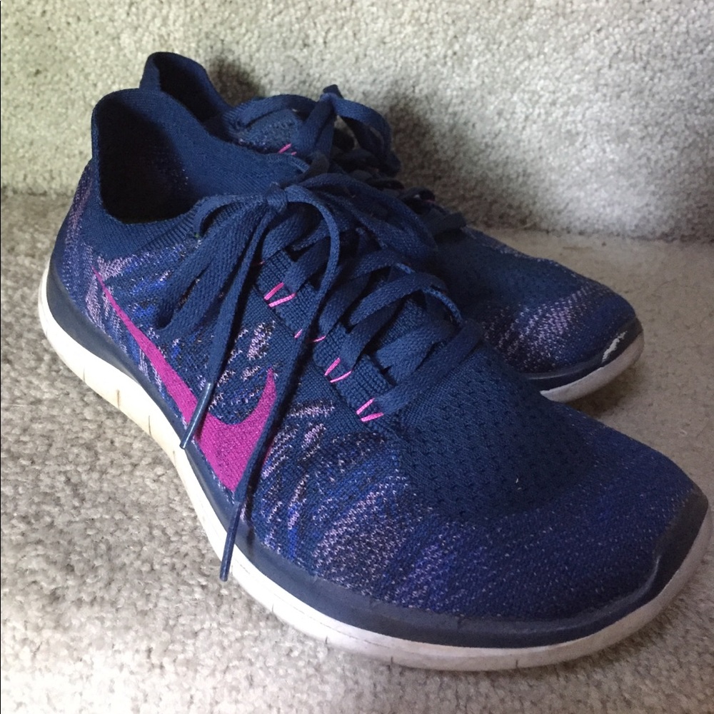 SALE Nike Free 4.0 Flyknit brave blue fuschsia glo