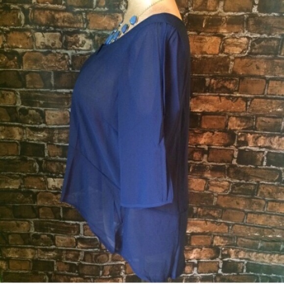 ➕Chiffon open shoulder plus top - Picture 3 of 3
