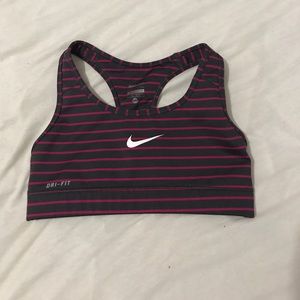 Striped Nike sports bra