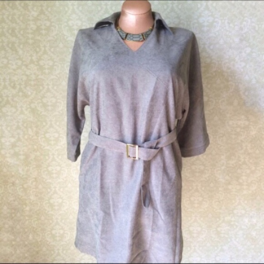 ➕Grey moleskin plus size tunic