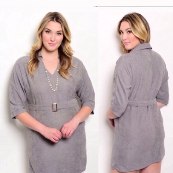 ➕Grey moleskin plus size tunic - Picture 4 of 4