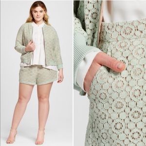 Victoria Beckham • Plus Size Mint Green Shorts