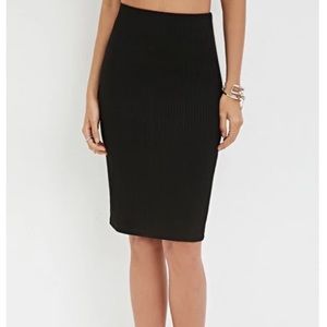 🕷 Little Black Ribbed Bodycon Pencil Skirt 🕷