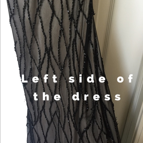 Adrianna Papell Beaded Blouson Gown (black & nude) - Picture 5 of 8