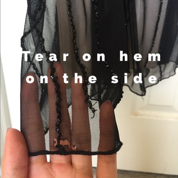 Adrianna Papell Beaded Blouson Gown (black & nude) - Picture 7 of 8