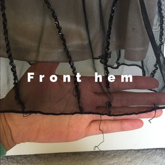 Adrianna Papell Beaded Blouson Gown (black & nude) - Picture 8 of 8