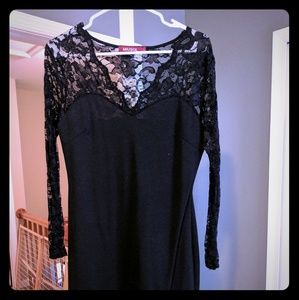 Black Dress with Lace Sleeves