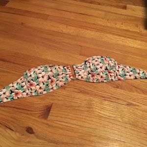 Black poppy bandeau top