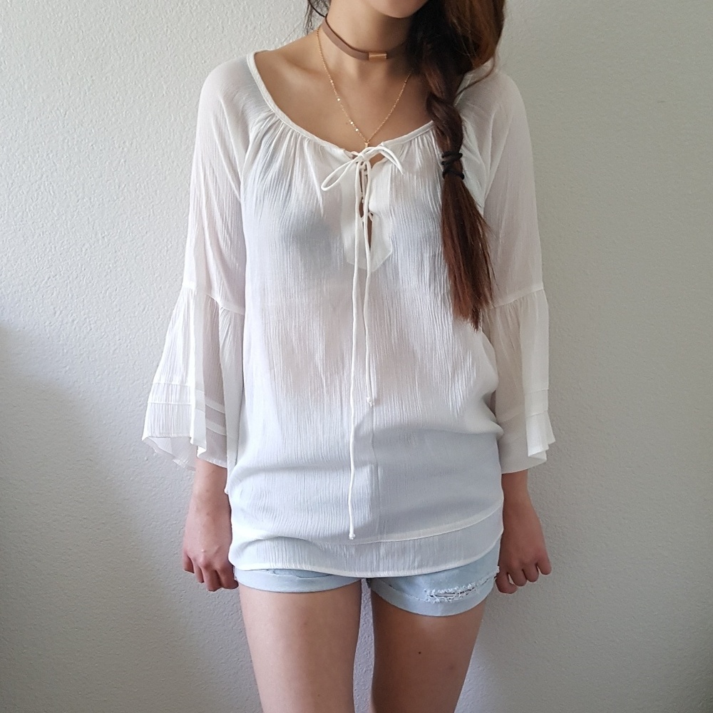 White Chiffon Blouse