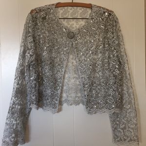 Gorgeous Vintage Silver Beaded Bolero