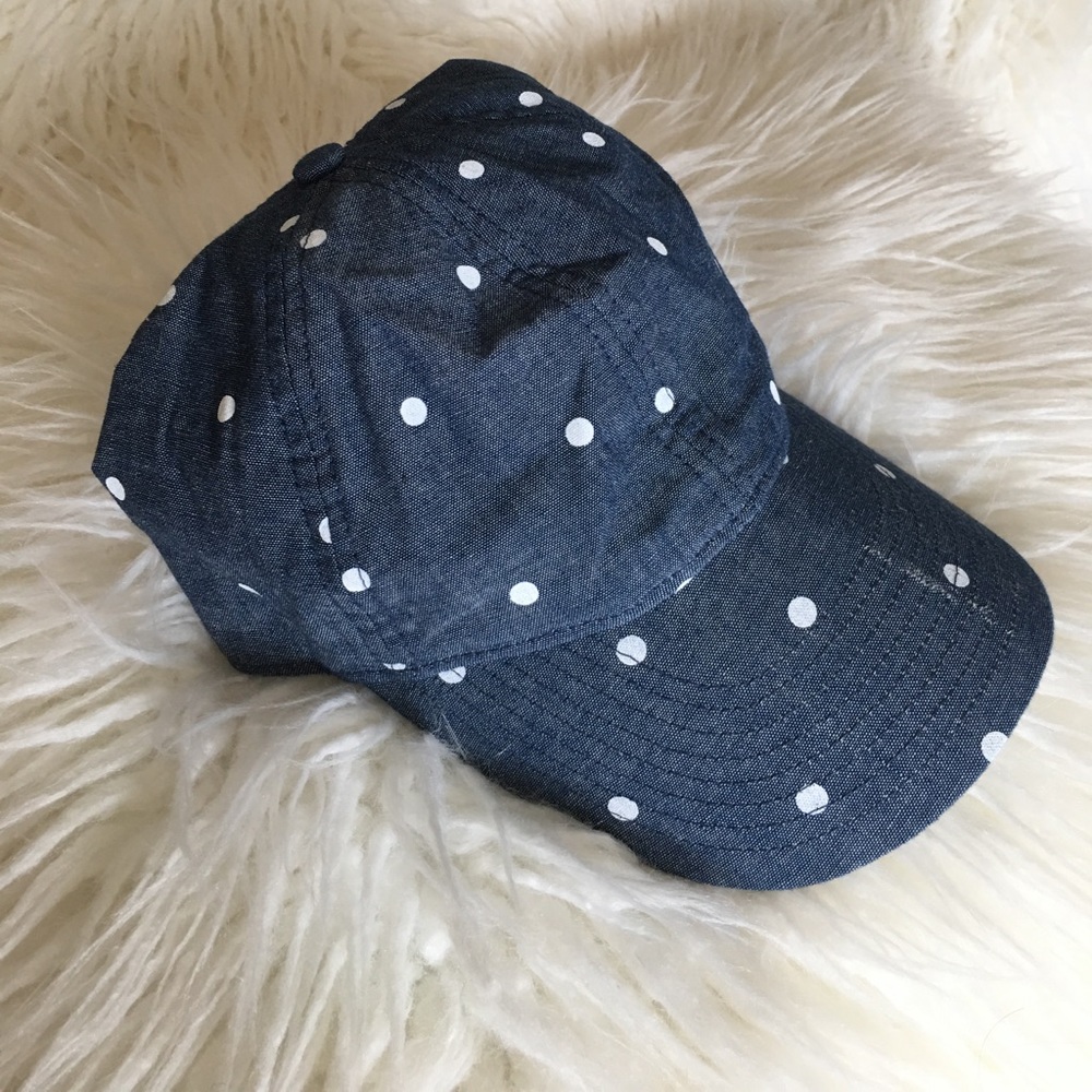 JCREW Denim Polka Dot Hat