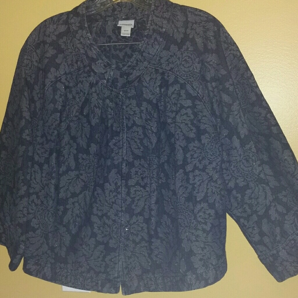 Denim with Gold thread Swing Jacket