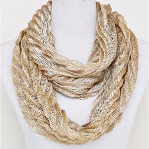 Gold Metallic Infinity Scarf
