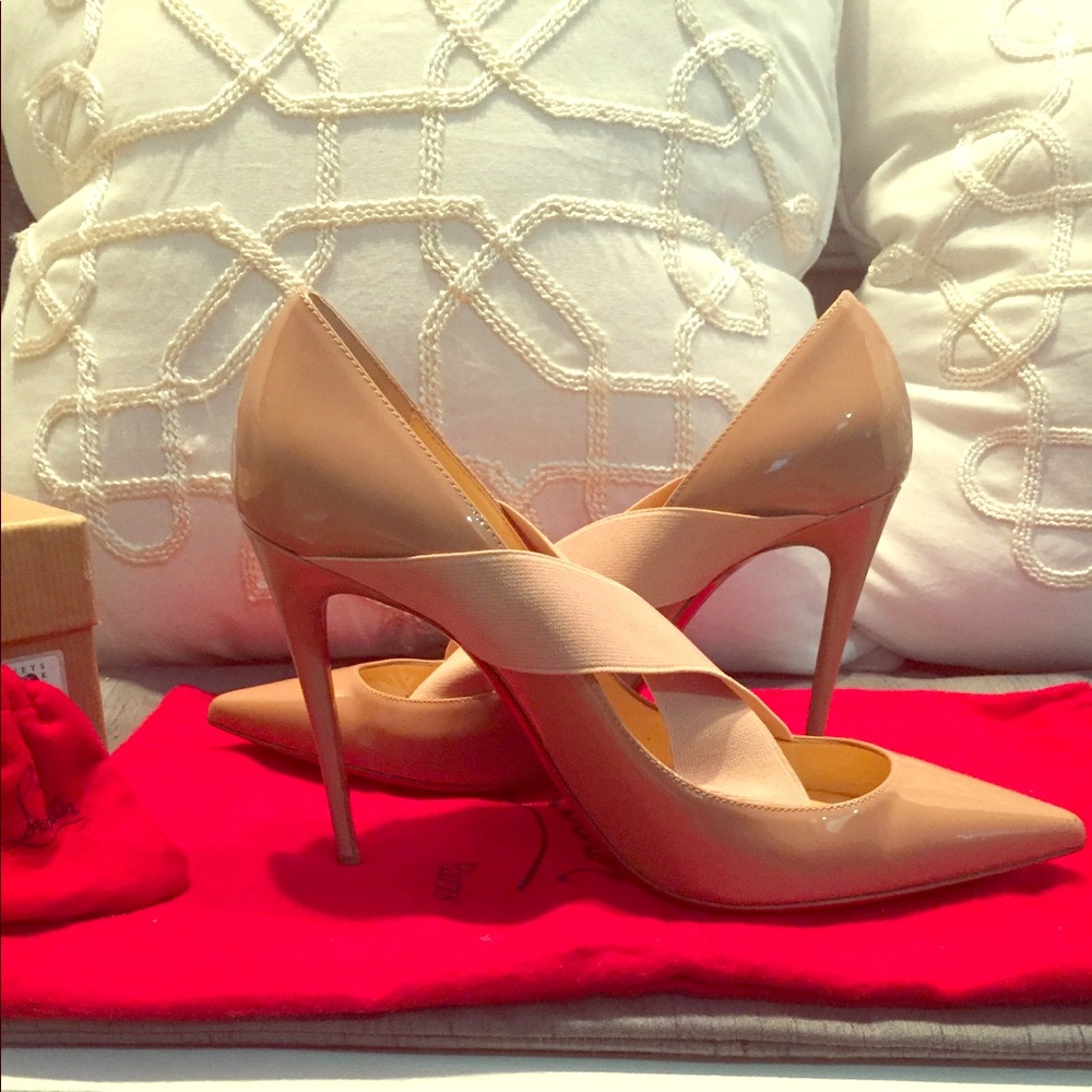 Christian Louboutin Nude Sharpstagram Patent Heels