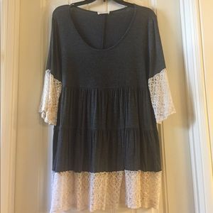 Grey and cream top