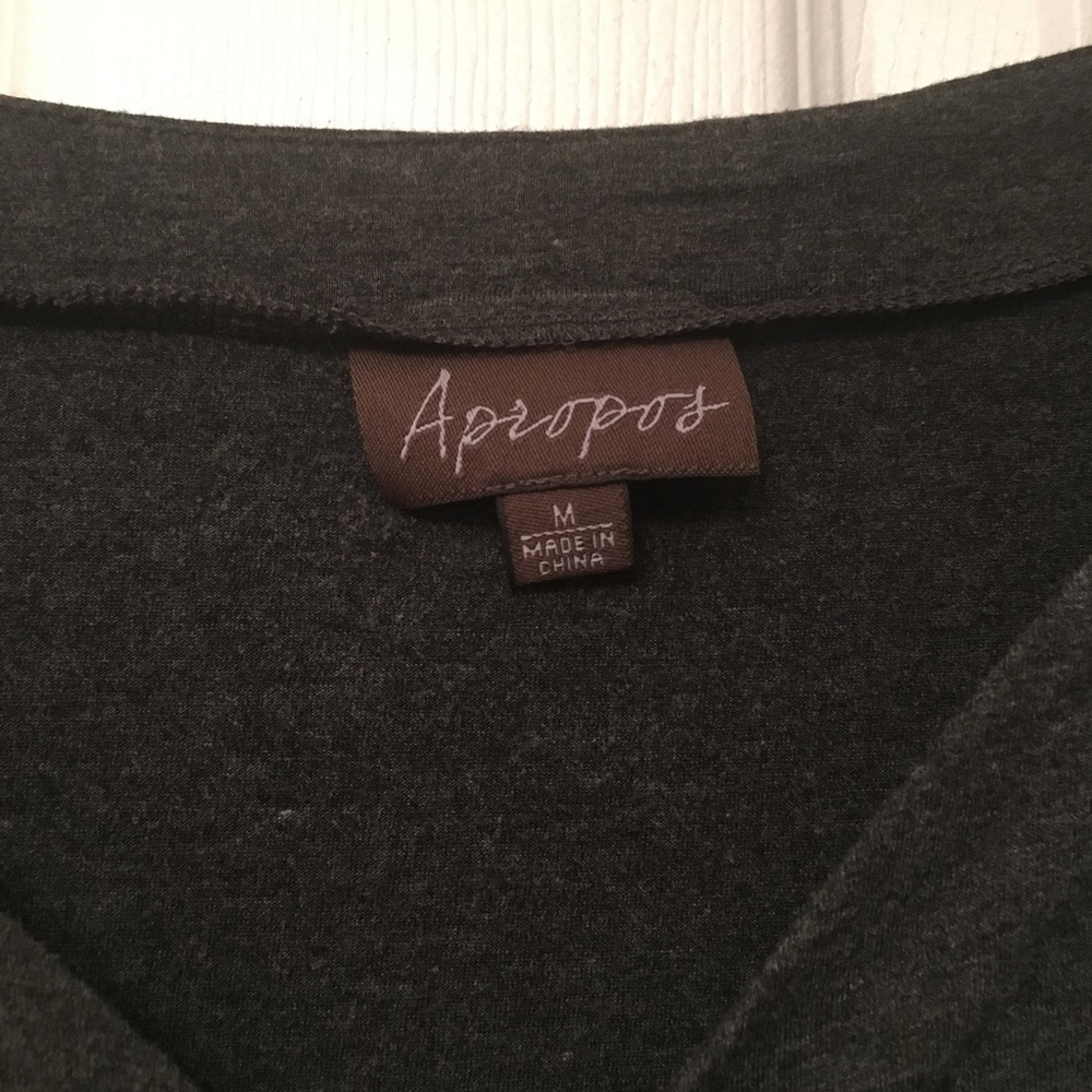 🌿Apropos Gray Ruffle Ruched Long Sleeve Top - Picture 2 of 4