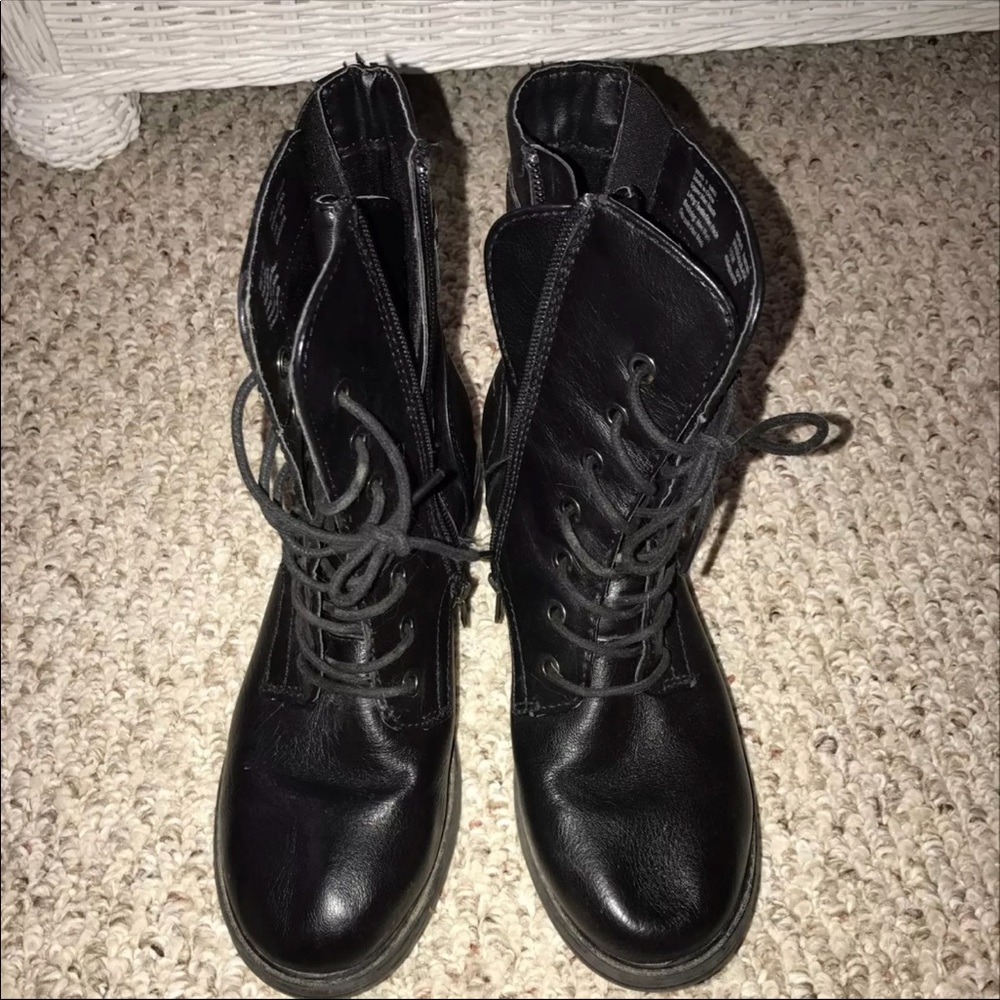Black womens combat boots