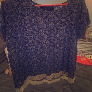 Cute blouse with lace bottom