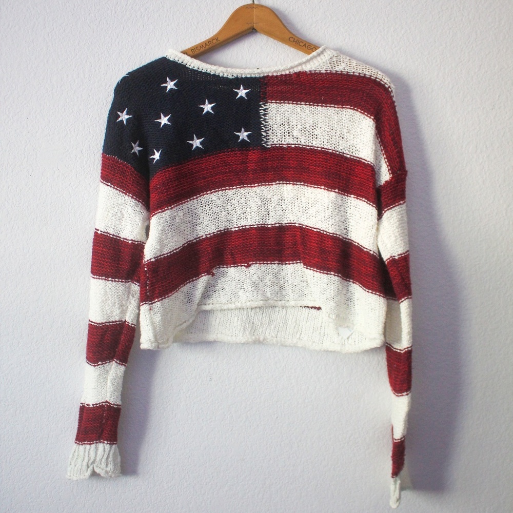american flag cropped sweater