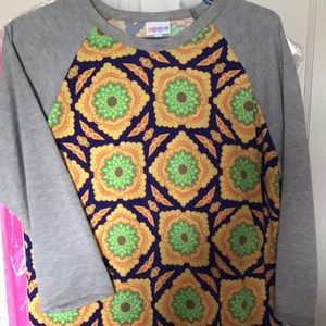 LulaRoe Randy Large L golden yellow orange gray